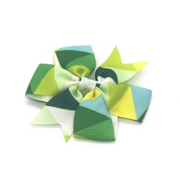 colours-of-joy-pinwheel-childrens-kids-hair-bows-clip-green-1a