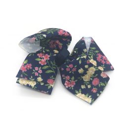 floral-prints-childrens-kids-ribbon-hair-bows-clip-navy-blue-2