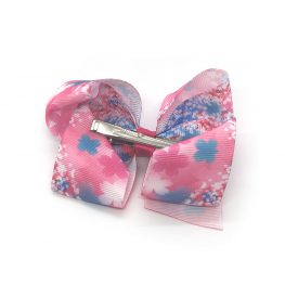 flowers-of-spring-childrens-kids-ribbon-hair-bows-clip-hot-pink-1