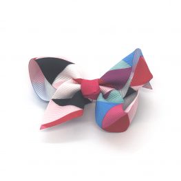 multi-coloured-childrens-kids-ribbon-hair-bows-clip-hot-pink-1