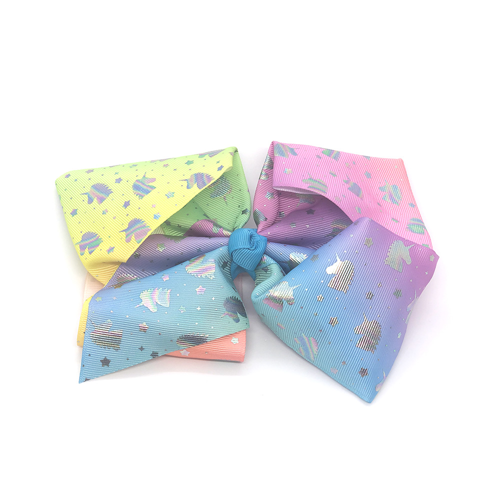 multi-coloured-unicorn-childrens-junior-ribbon-hair-bows-clip-rainbow-1a