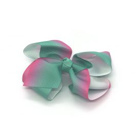 multi-tonal-childrens-kids-ribbon-hair-bows-clip-green-1a