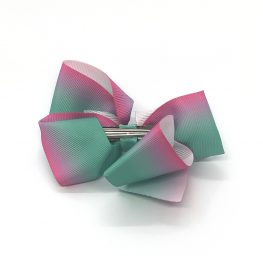multi-tonal-childrens-kids-ribbon-hair-bows-clip-green-1a