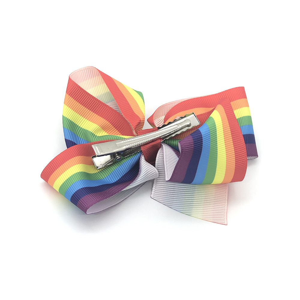 rainbow-striped-childrens-kids-ribbon-hair-bows-clip-1