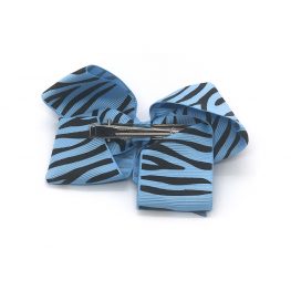 zebra-striped-childrens-kids-hair-bows-clip-blue-1a