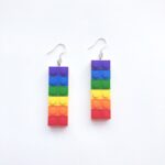 Joy With Jo Reviews funky rainbow lego block earrings 1 new