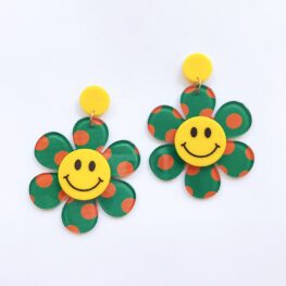 just-smile-and-be-happy-floral-earrings-green-1a