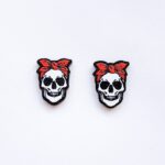 Joy With Jo Reviews retro skull stud earrings halloween earrings 1a