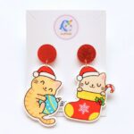 Joy With Jo Reviews cute cat christmas earrings 1