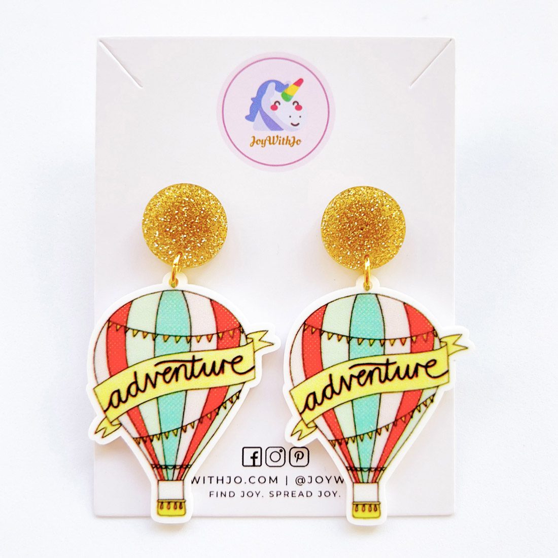 Here s to New Adventures Hot Air Balloon Earrings Joy With Jo