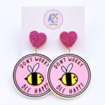 Joy With Jo Reviews dont worry be happy inspirational bee earrings 1a