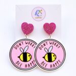 Joy With Jo Reviews dont worry be happy inspirational bee earrings 1a