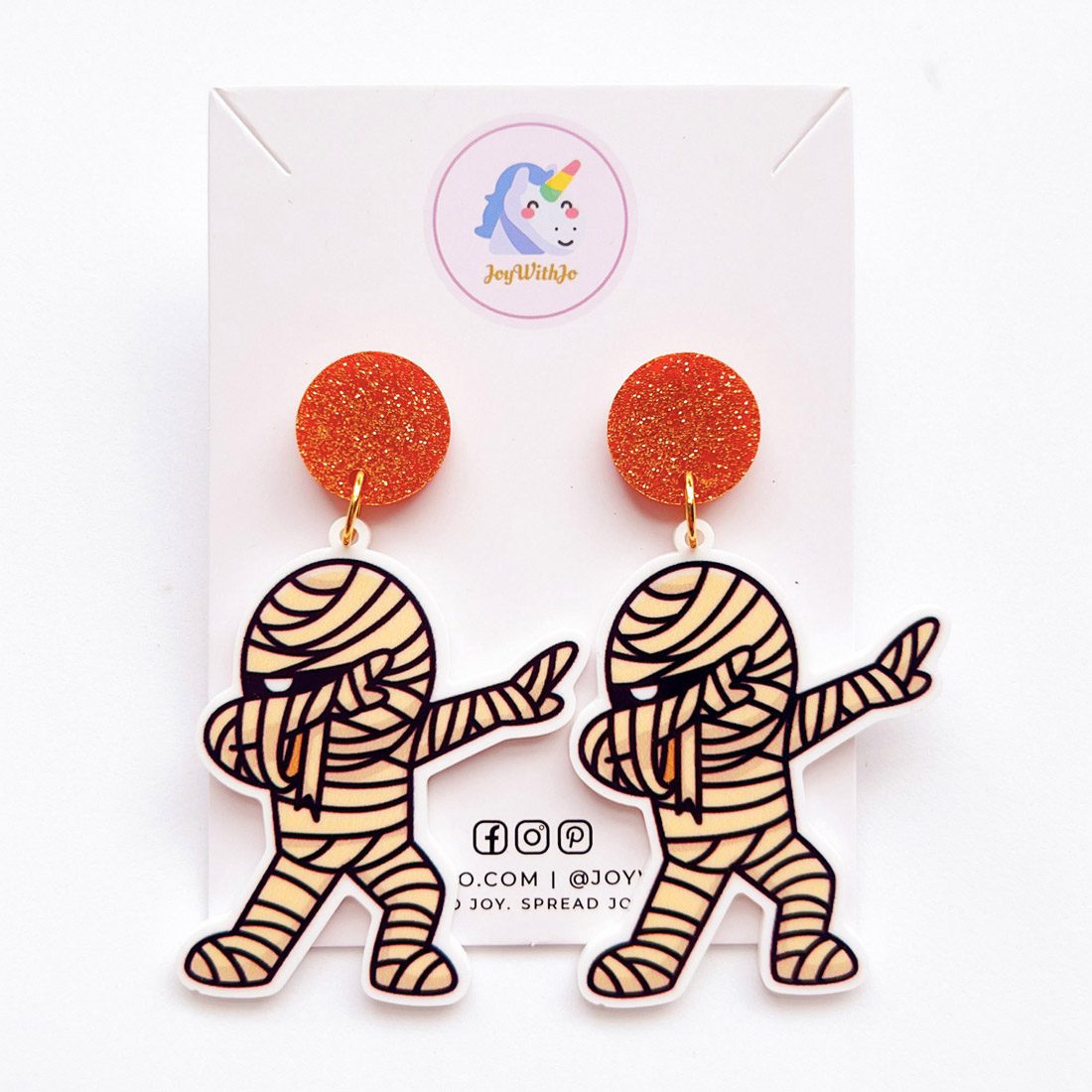 cute-dabbing-mummy-halloween-earrings cute-dabbing-mummy-halloween-earrings