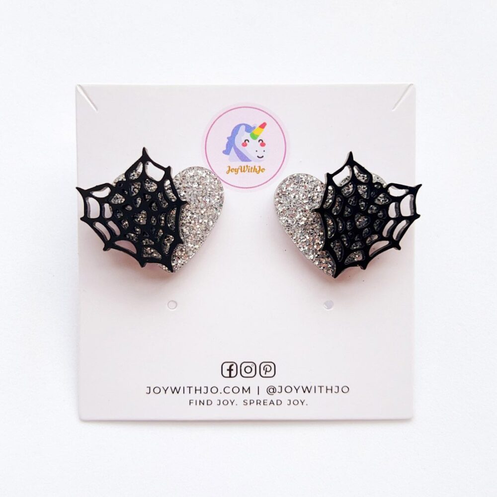 glitter-love-heart-spider-web-halloween-earrings