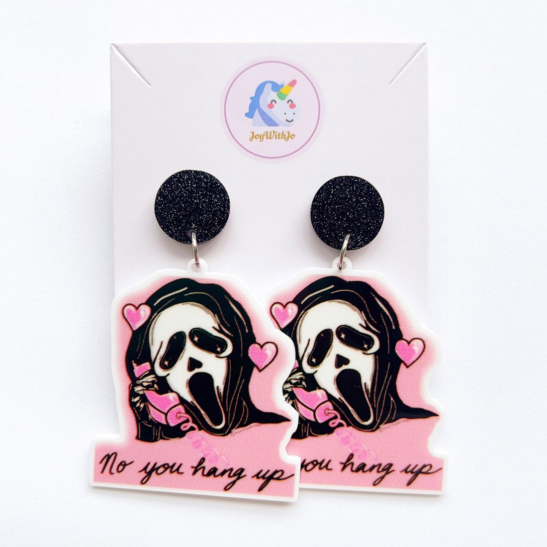 no-you-hang-up-ghostface-halloween-earrings no-you-hang-up-ghostface-halloween-earrings