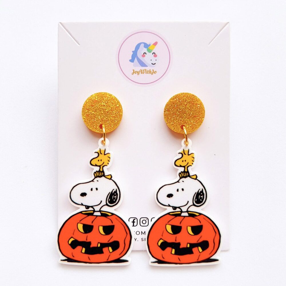 snoopy-and-woodstock-pumpkin-halloween-earrings