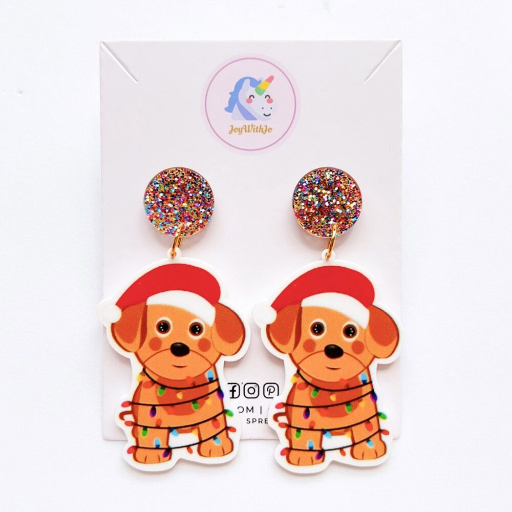 too-cute-rainbow-lights-dog-christmas-earrings