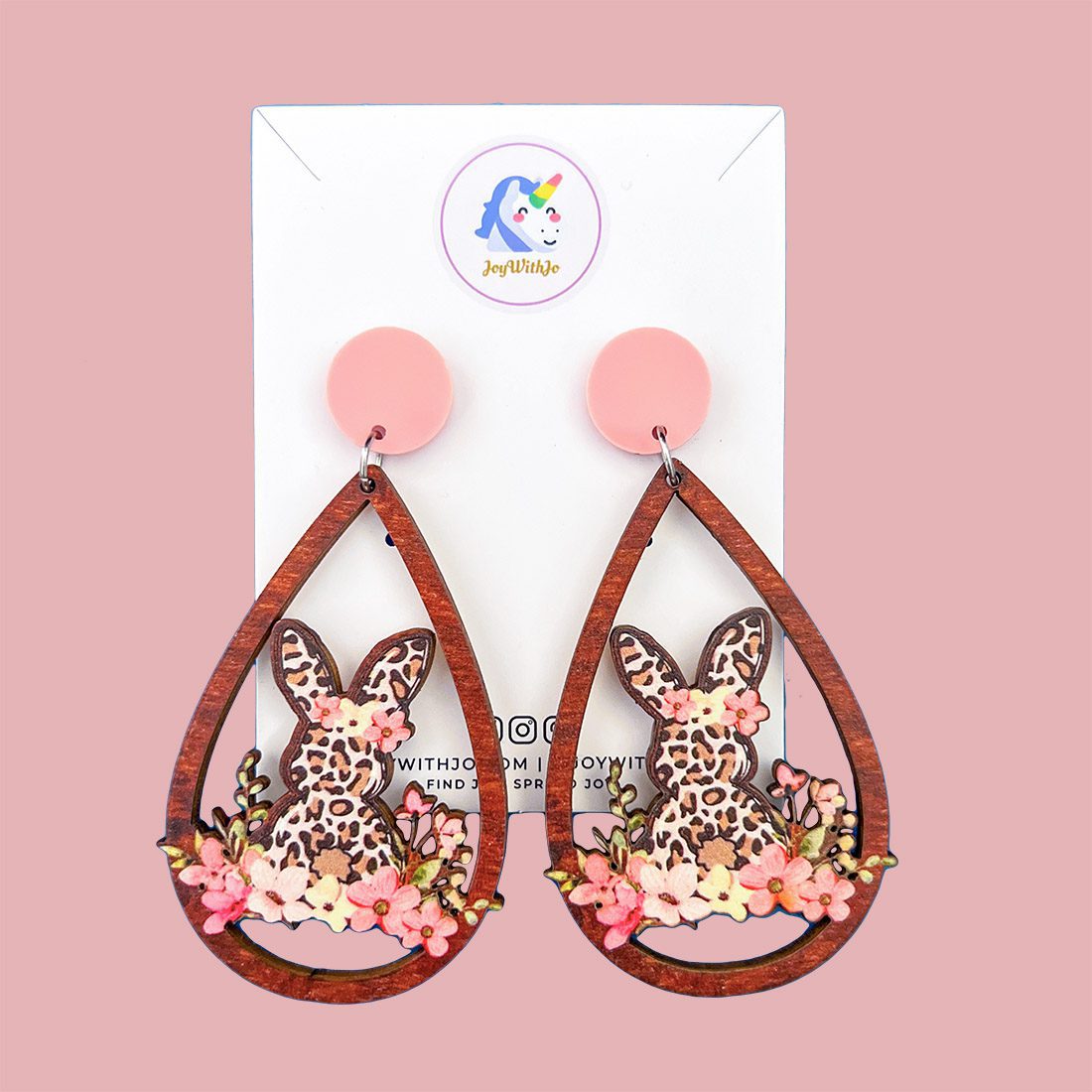 leopard-print-floral-bunny-easter-earrings leopard-print-floral-bunny-easter-earrings