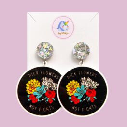 pick-flowers-not-fights-inspirational-earrings