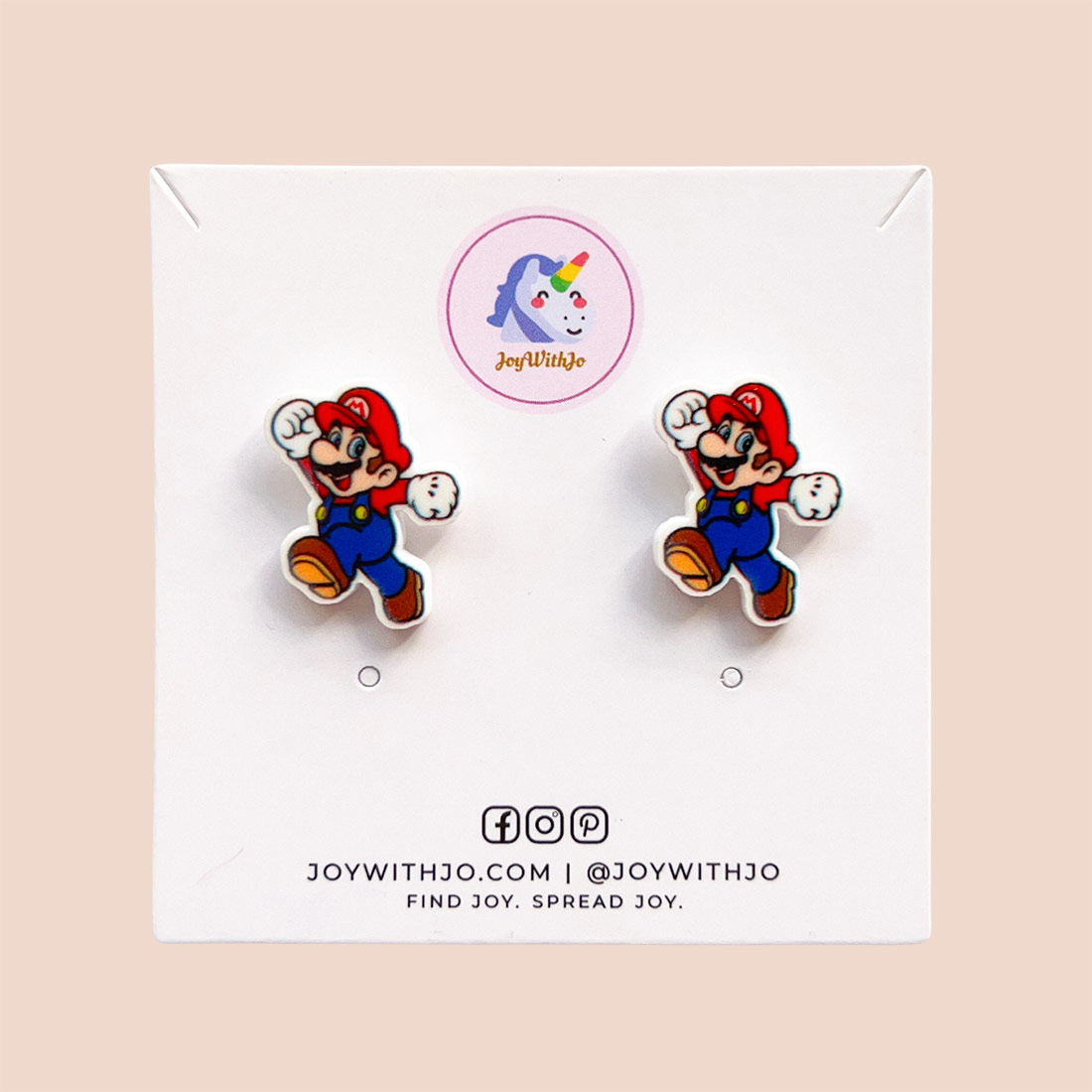 Too Cute Stud Earrings Super Mario Earrings Joy With Jo