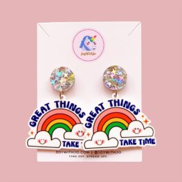 great-things-take-time-mental-health-earrings