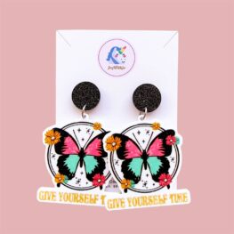 give-yourself-time-butterfly-earrings-quote-earrings