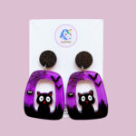 Joy With Jo Reviews glitter black cat cut out acrylic earrings halloween earrings