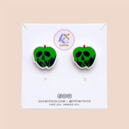 green-poison-apple-stud-earrings-halloween-earrings