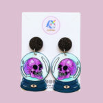 Joy With Jo Reviews pastel skull crystal ball halloween earrings