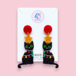 Joy With Jo Reviews cute little black cat christmas earrings