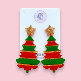 gold-glitter-acrylic-christmas-tree-earrings