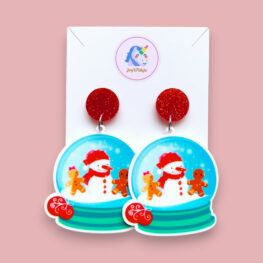 snowman-gingerbread-cookies-snow-globe-christmas-earrings
