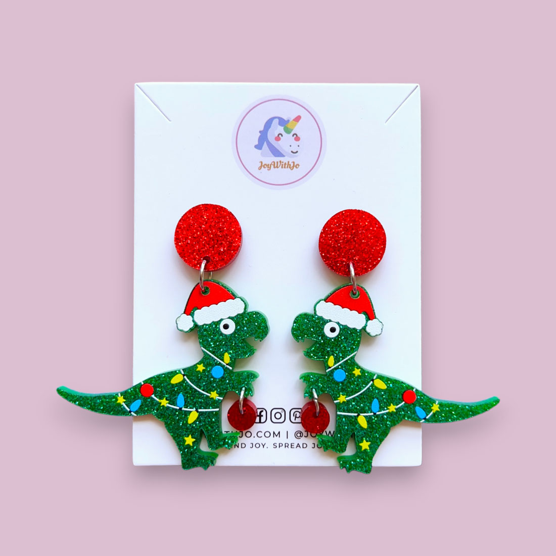 Christmas shop dinosaur earrings