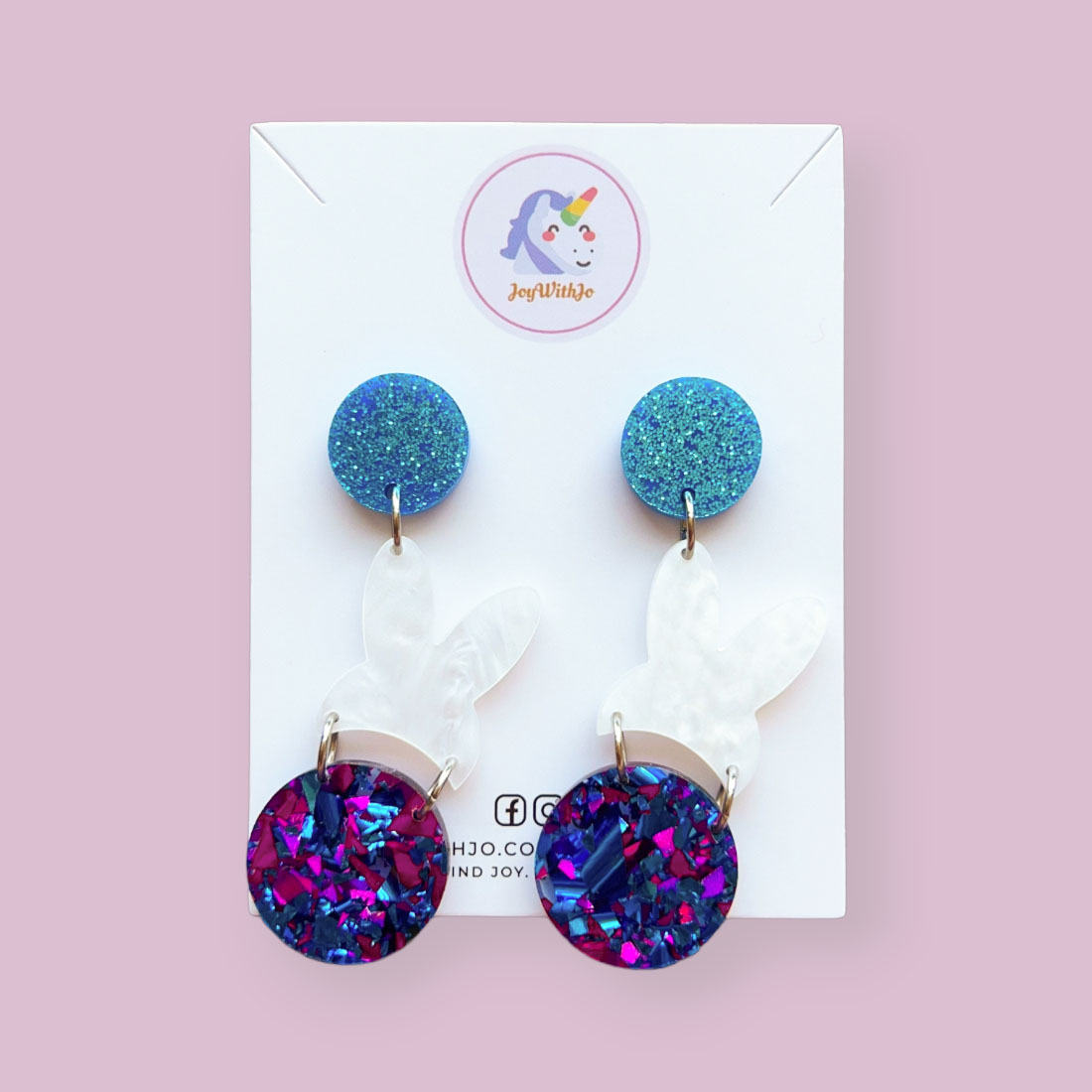 foil-glitter-rabbit-acrylic-earrings-blue foil-glitter-rabbit-acrylic-earrings-blue