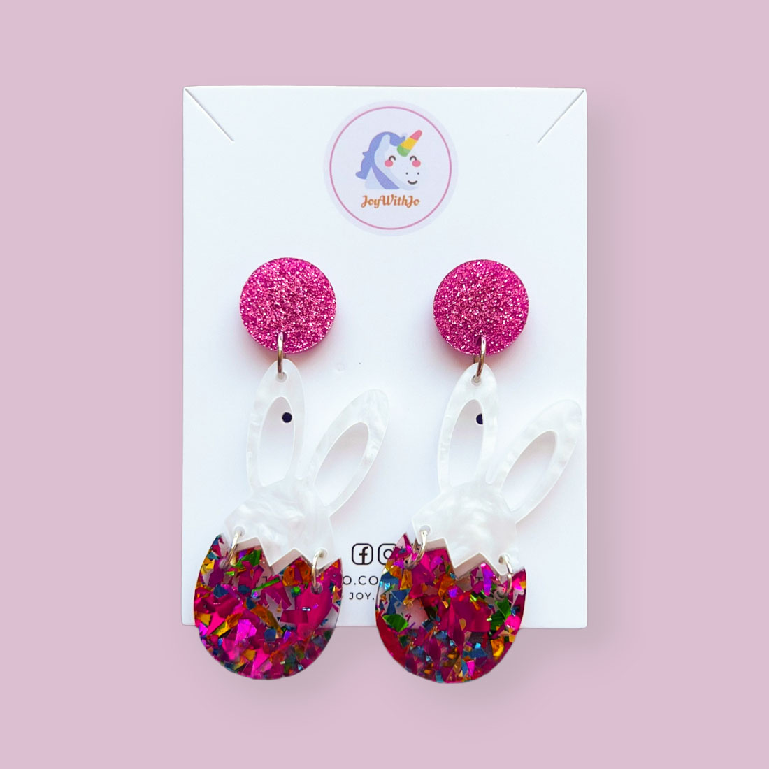foil-glitter-rabbit-easter-eggs-acrylic-earrings-pink foil-glitter-rabbit-easter-eggs-acrylic-earrings-pink
