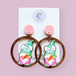 too-cute-bunny-gnome-easter-egg-wood-easter-earrings-green
