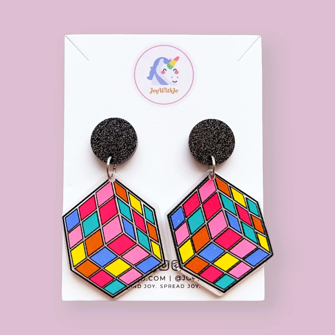 Fun And Colourful Rubik s Cube Earrings Joy With Jo