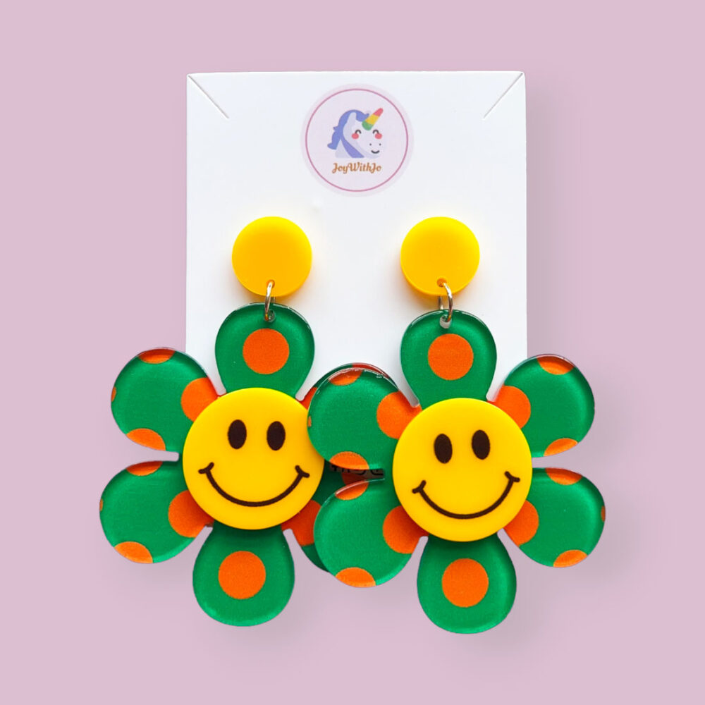 smile-and-be-happy-floral-earrings-acrylic-earrings-green