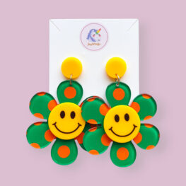 smile-and-be-happy-floral-earrings-acrylic-earrings-green