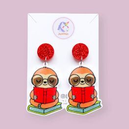 cute-reading-sloth-book-week-earrings