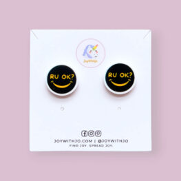 cute-smiley-face-r-u-ok-earrings-black