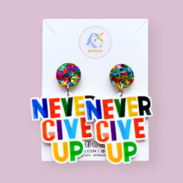 never-give-up-quote-earrings