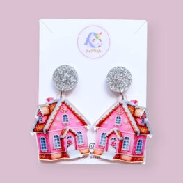 cute-gingerbread-house-pink-christmas-earrings