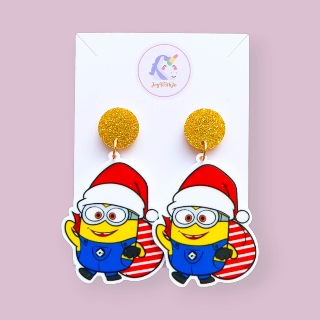 cute-santa-minions-christmas-earrings cute-santa-minions-christmas-earrings