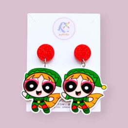 too-cute-blossom-powerpuff-girls-christmas-earrings