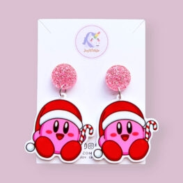 too-cute-kirby-christmas-earrings
