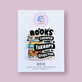 books-are-cheaper-than-therapy-book-week-pin-badge