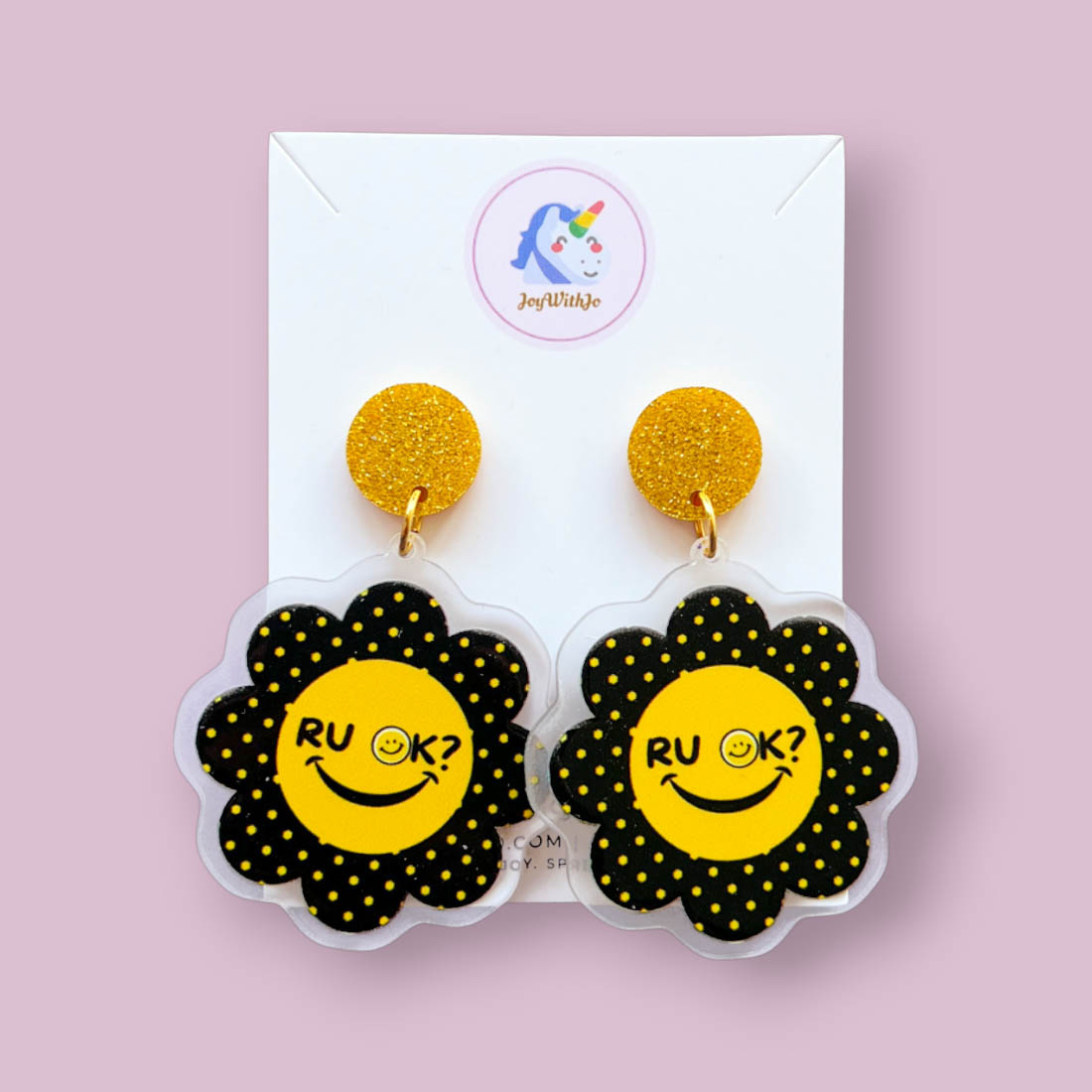 cute-mini-polka-dots-floral-r-u-ok-earrings-acrylic-earrings cute-mini-polka-dots-floral-r-u-ok-earrings-acrylic-earrings