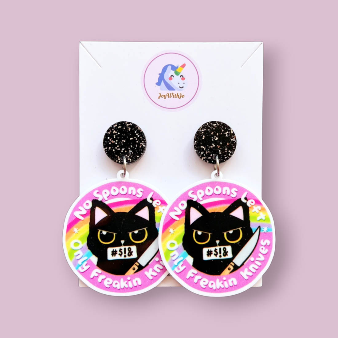funny-no-spoons-left-black-cat-halloween-earrings funny-no-spoons-left-black-cat-halloween-earrings
