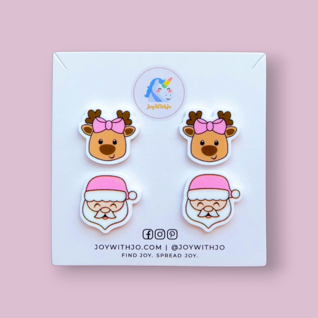 santa-reindeer-stud-earrings-christmas-earrings-pink santa-reindeer-stud-earrings-christmas-earrings-pink